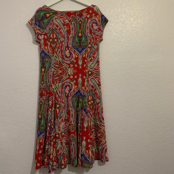 Ralph Lauren Red Paisley Dress - Picture 5 of 5